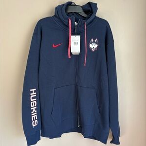 Nike Navy Blue Huskies Hoodie with Red Accents